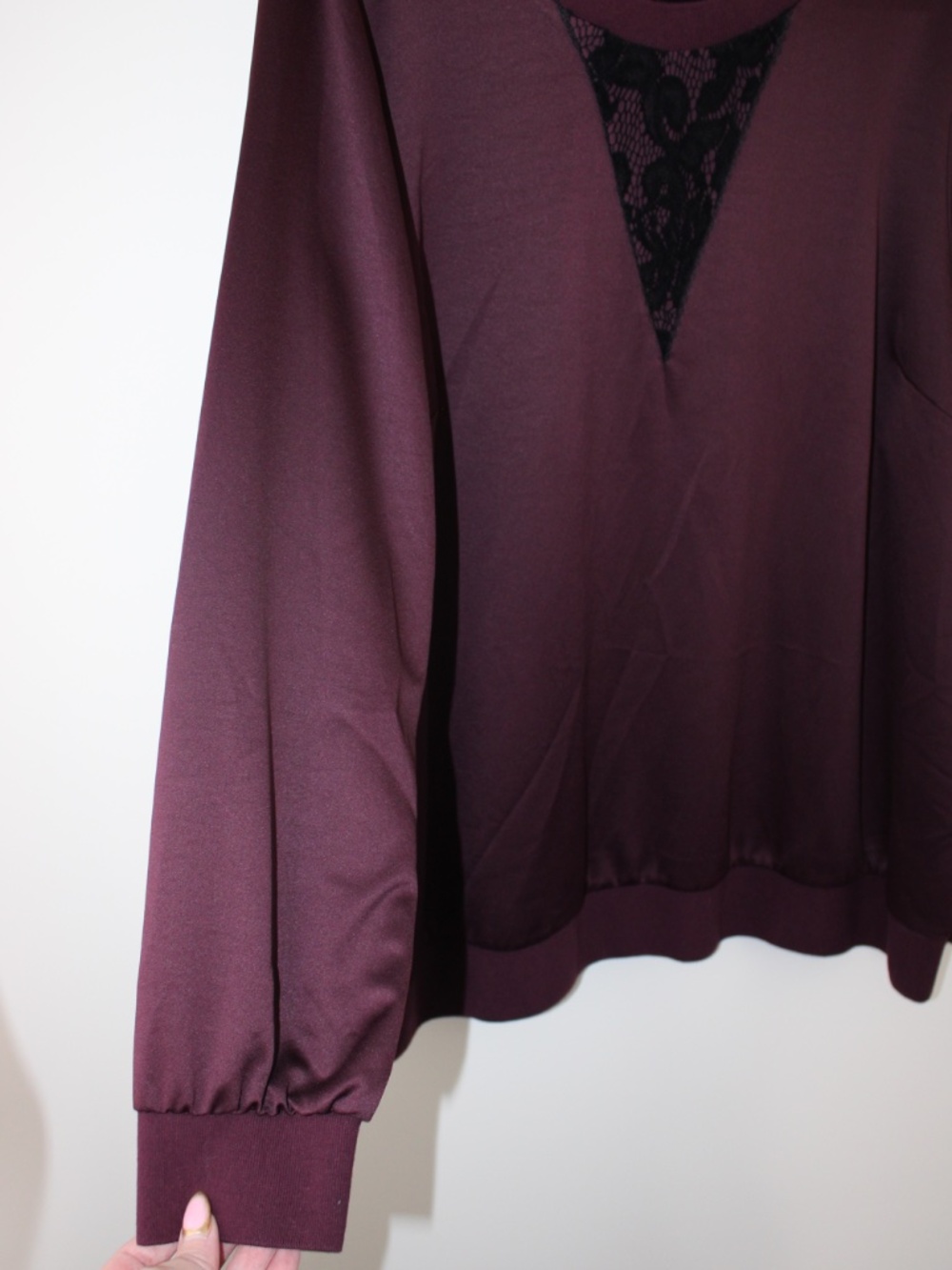 Lane Bryant Plum Lace Inset Tie-Back Top Size 22/24 - Picture 4 of 8